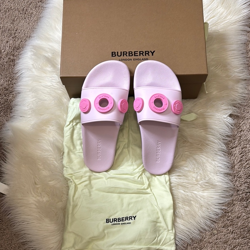 Burberry Pink Slide Sandals - Picture 2 of 2